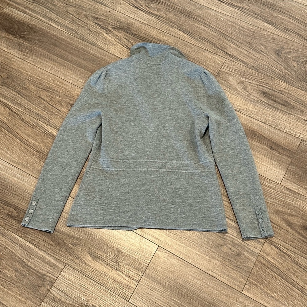 NWOT Talbots Merino Wool Grey Sweater Blazer Size Small - Picture 7 of 10